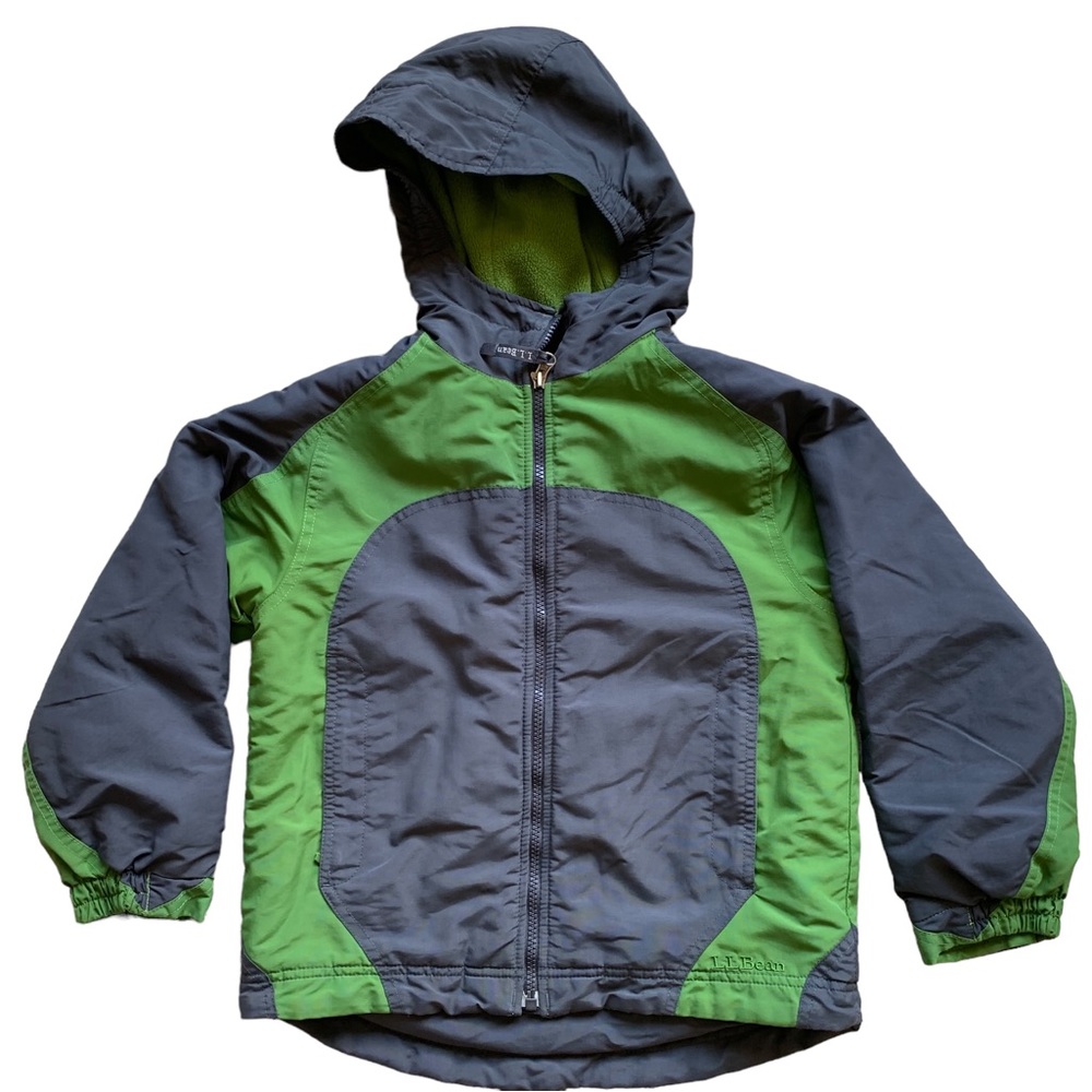 L. L. BEAN Kids Green Gray Lightweight Coat/Jacket